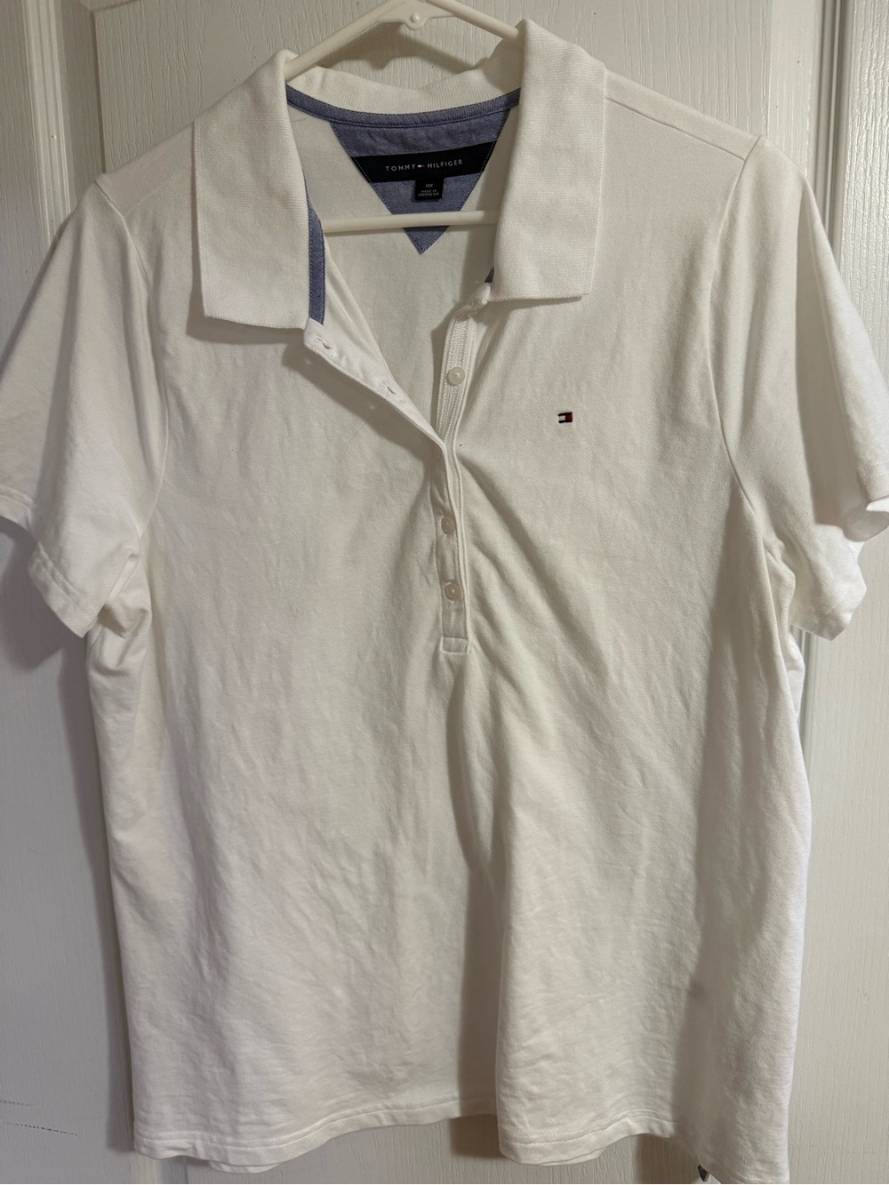 Tommy Hilfiger White Polo with Navy Trim